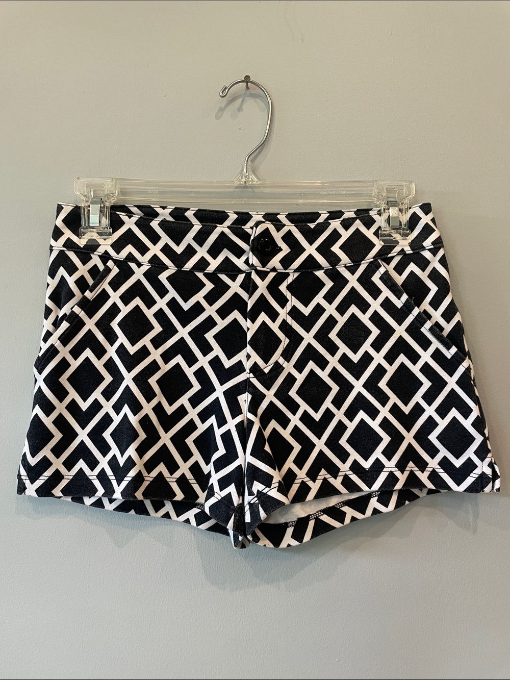 Girls  Geometric Black & White Shorts